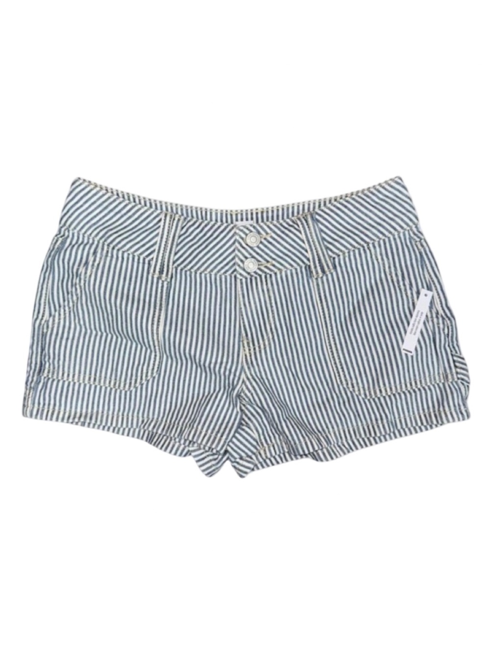RSQ Blue and White Striped Jean Shorts